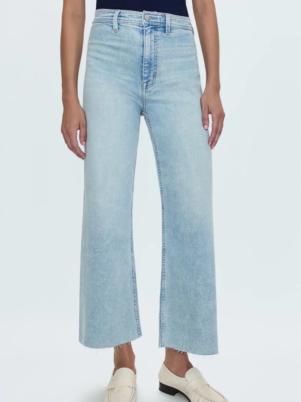 pistola Light Blue High-Rise Wide-Leg Jeans. Inseam is 25” - Picture 2 of 6